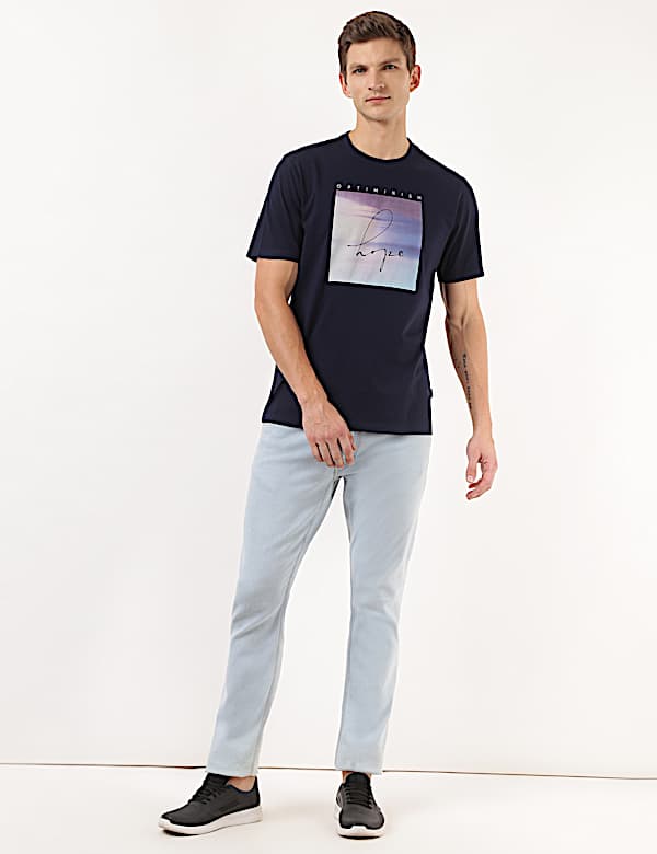 Pure Cotton Printed Crew Neck Tshirt