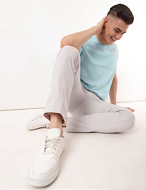 Pure Cotton Plain Crew Neck T-shirt