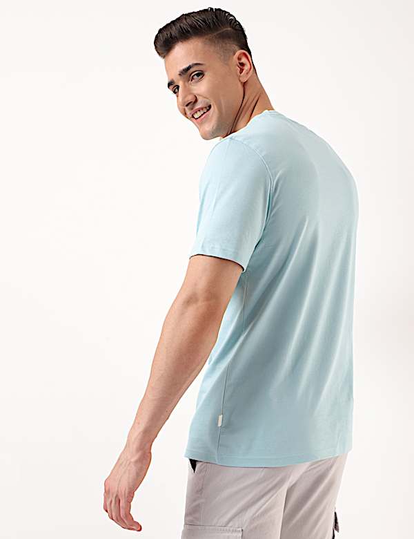 Pure Cotton Plain Crew Neck T-shirt