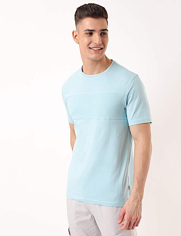 Pure Cotton Plain Crew Neck T-shirt