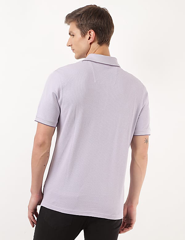 Pure Cotton Textured Polo Tshirt