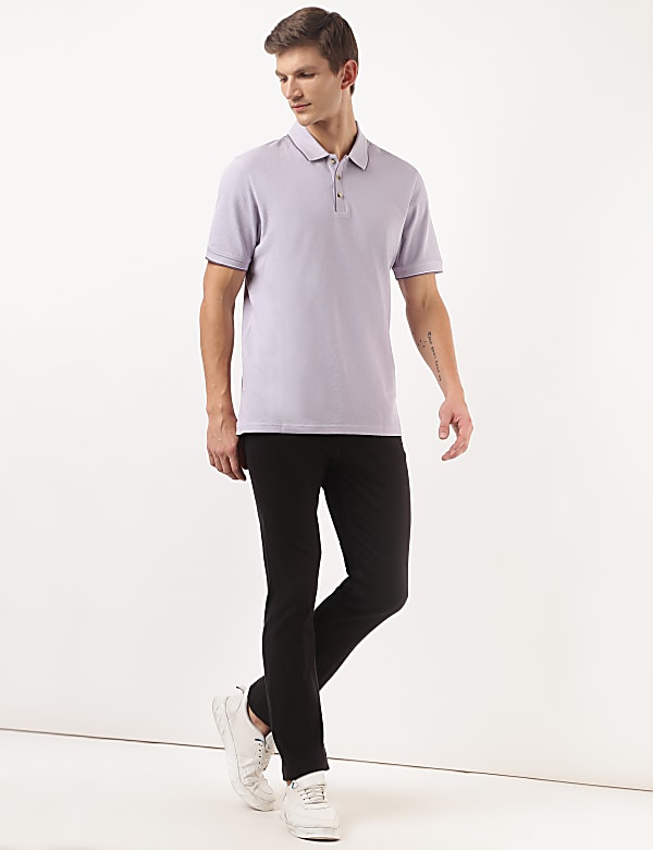 Pure Cotton Textured Polo Tshirt
