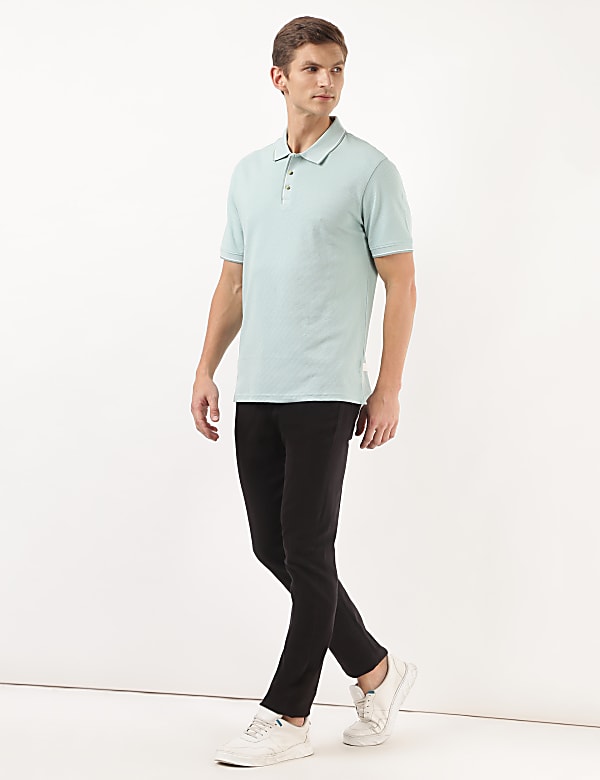 Pure Cotton Textured Polo Tshirt