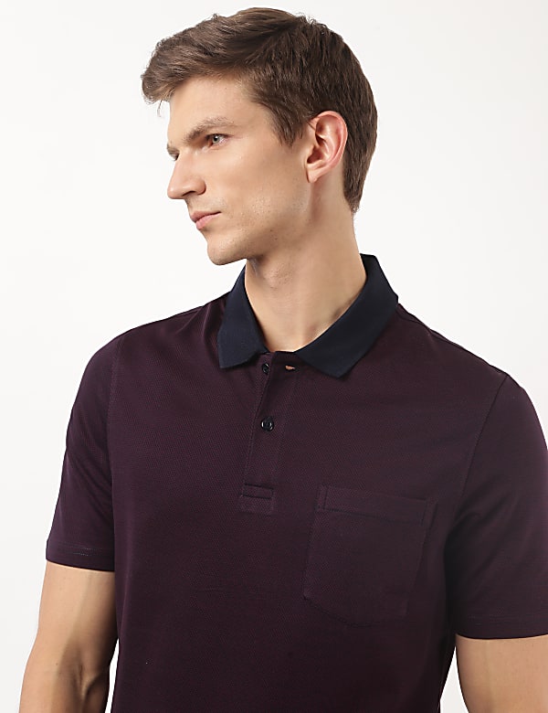 Pure Cotton Printed Polo Collar T-Shirt