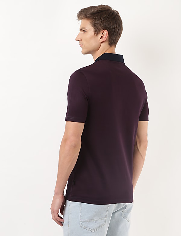 Pure Cotton Printed Polo Collar T-Shirt