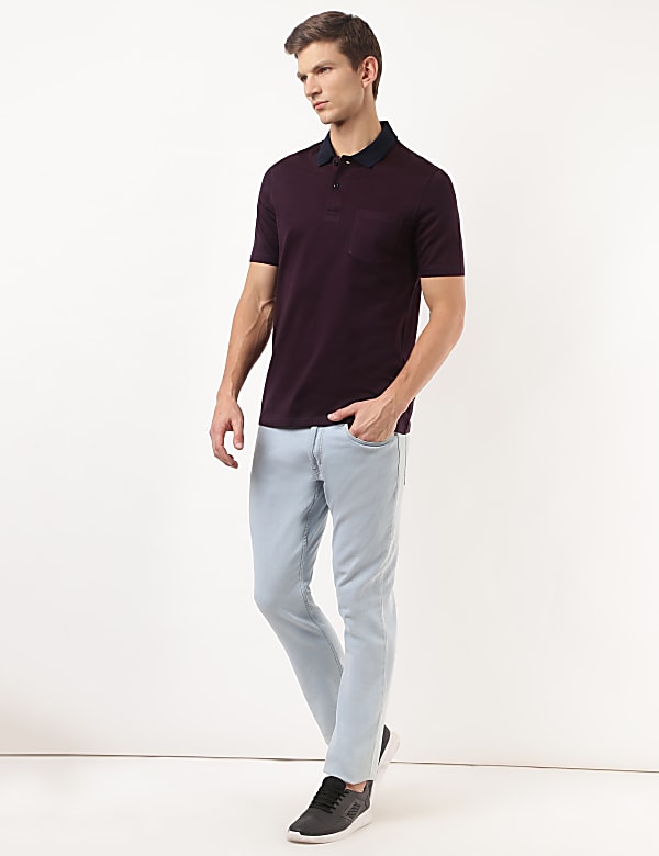 Pure Cotton Printed Polo Collar T-Shirt