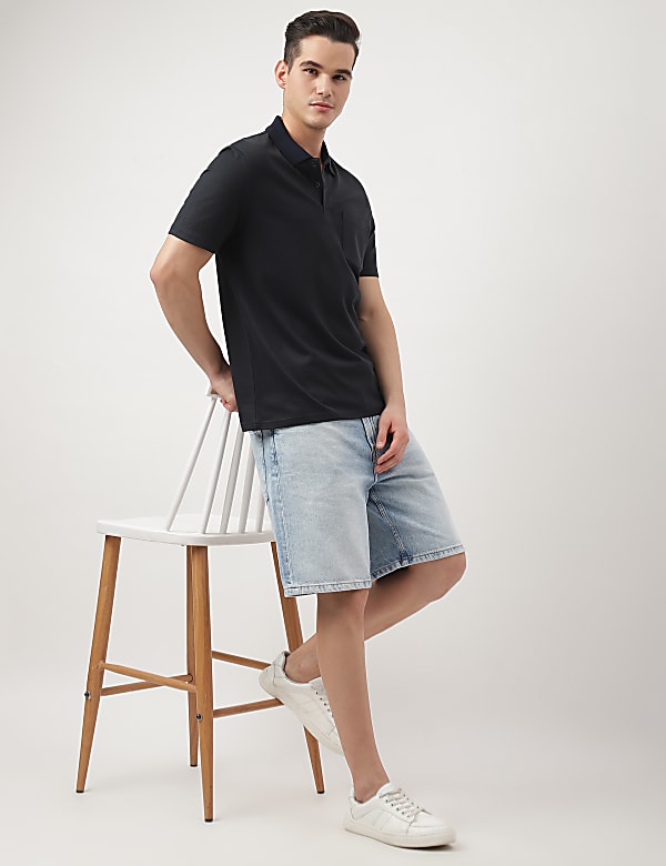 Pure Cotton Printed Polo Collar T-Shirt