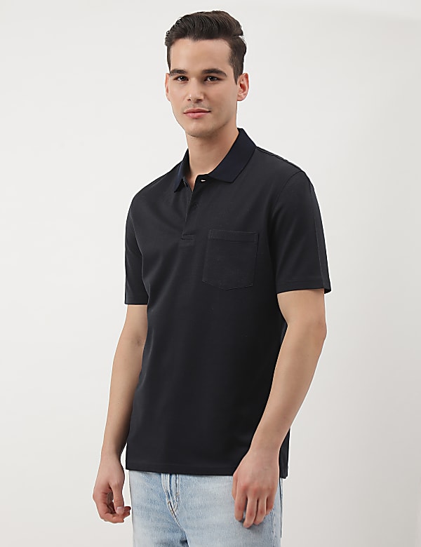 Pure Cotton Printed Polo Collar T-Shirt