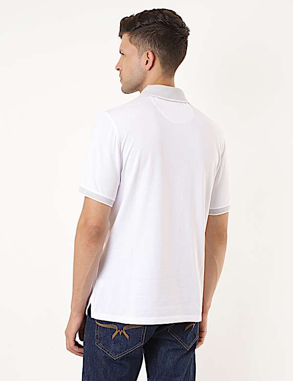 Cotton Mix Plain Polo Collar T-shirt