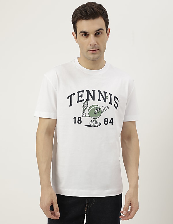 Pure Cotton Printed Round Neck T-Shirt