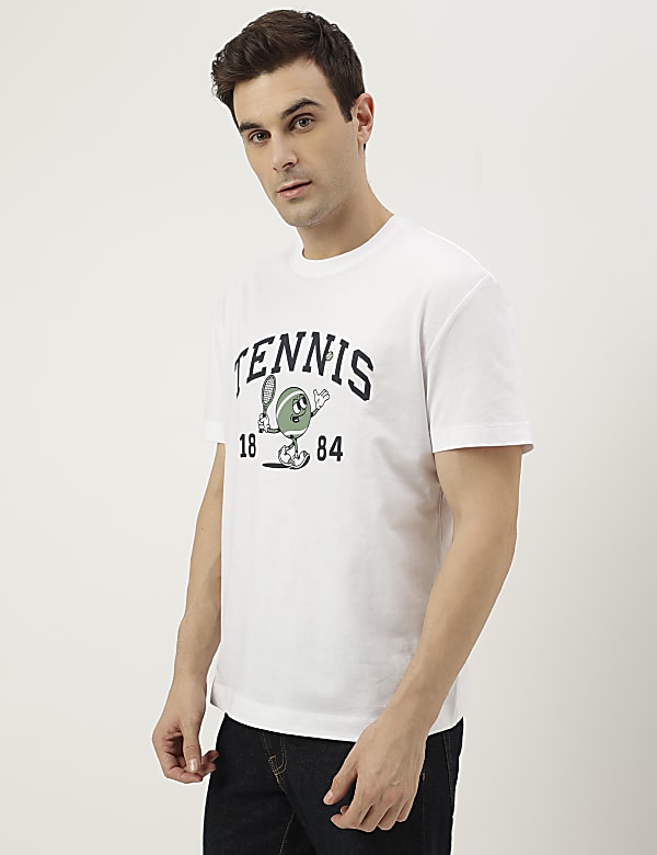 Pure Cotton Printed Round Neck T-Shirt