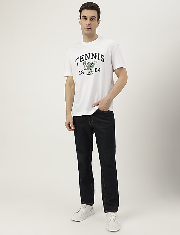 Pure Cotton Printed Round Neck T-Shirt
