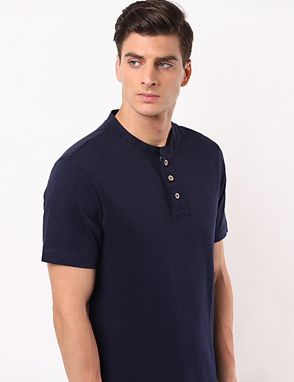 Henley Neck Solid Tee