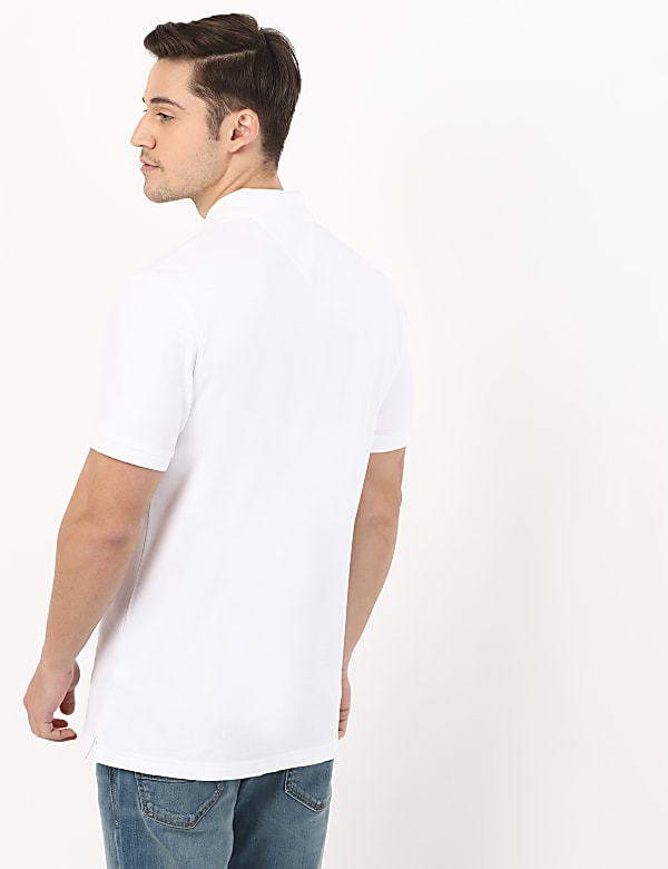 Pure Cotton Plain Polo Neck T-Shirt