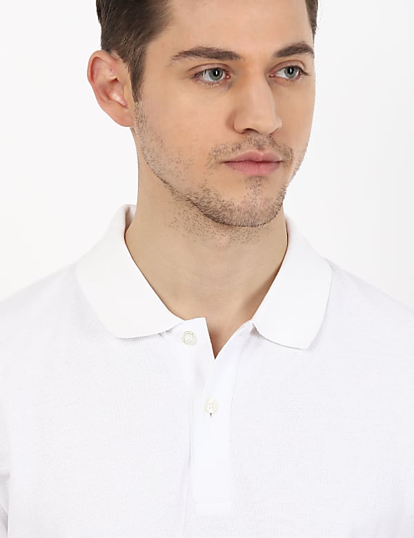 Pure Cotton Plain Polo Neck T-Shirt