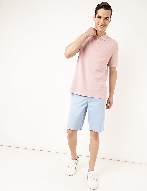 Pure Cotton Textured Polo Collar T-shirt