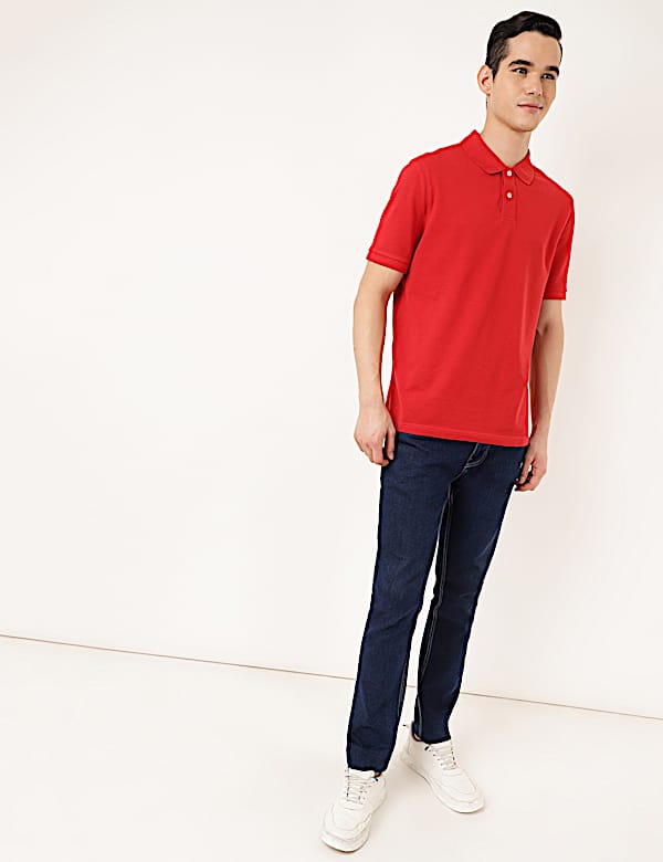 Pure Cotton Textured Polo Collar T-shirt