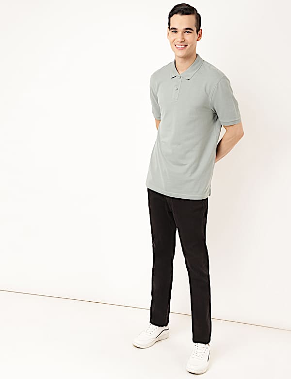 Pure Cotton Textured Polo Collar T-shirt