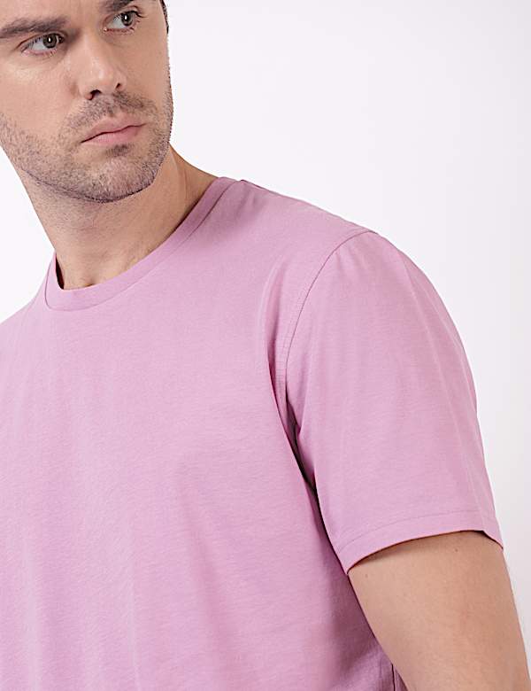 Pure Cotton Plain Round Neck T-Shirt
