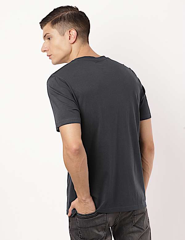 Pure Cotton Plain Round Neck T-Shirt