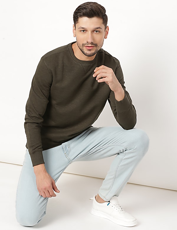 Self Design Round Neck Sweatshirt