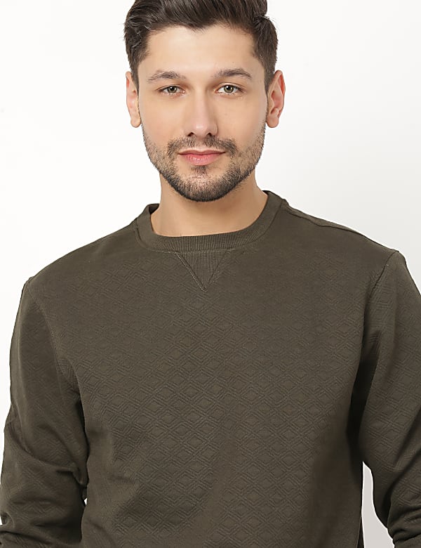 Self Design Round Neck Sweatshirt