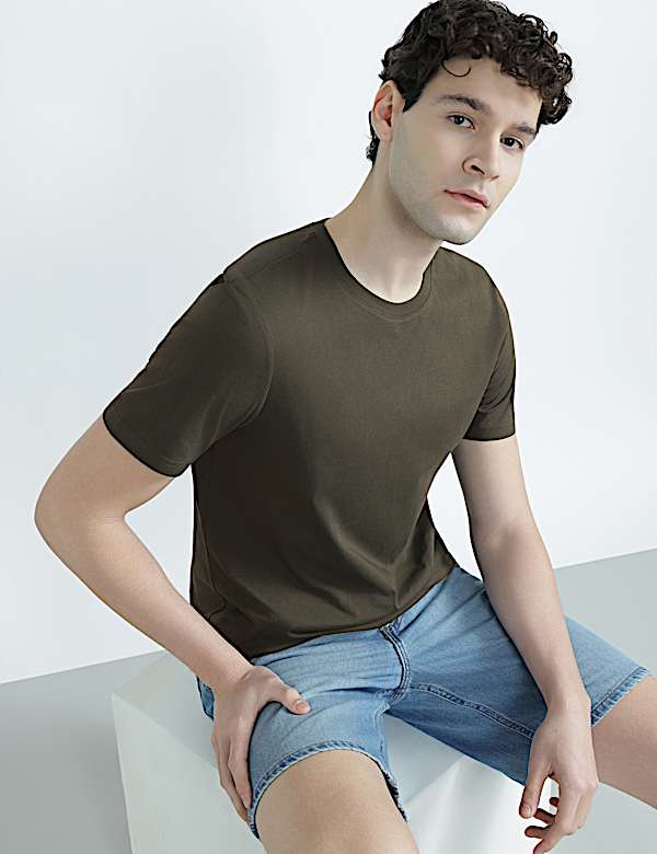Pure Cotton Regular Fit Crew Neck T-Shirt