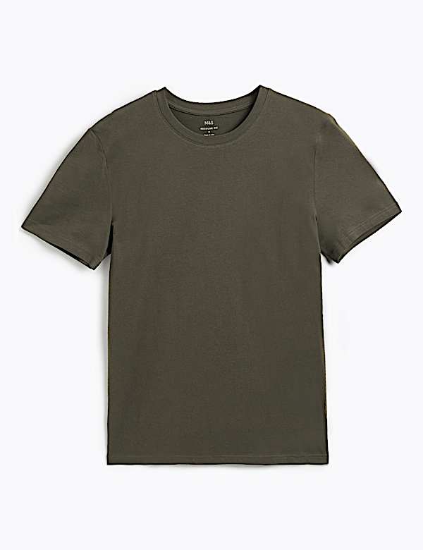 Pure Cotton Regular Fit Crew Neck T-Shirt