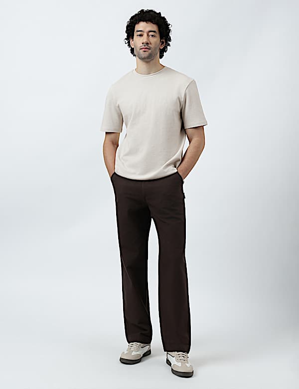 Pure Cotton Textured Crew Neck T-Shirt