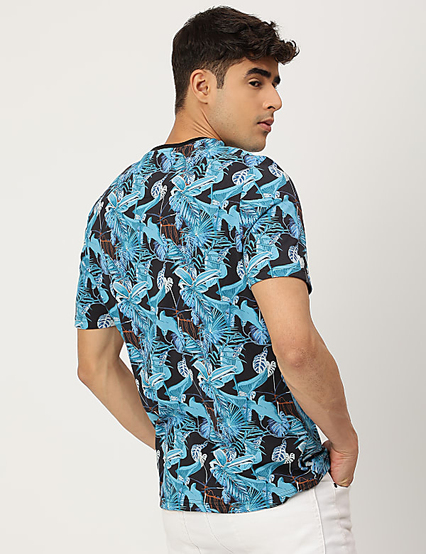 Pure Cotton Printed Crew Neck T-shirt
