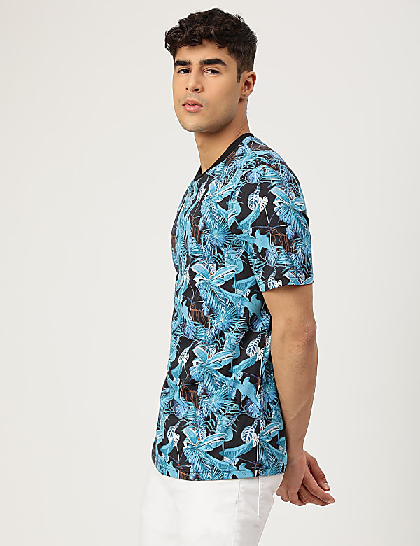 Pure Cotton Printed Crew Neck T-shirt