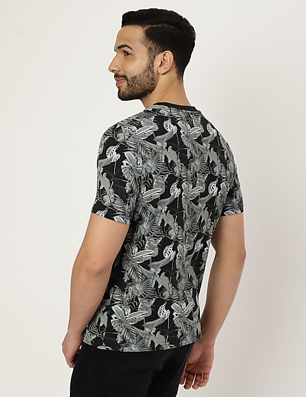 Pure Cotton Printed Crew Neck T-shirt