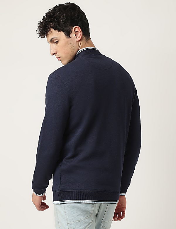 Cotton Mix Embroidered Collar Neck Jacket