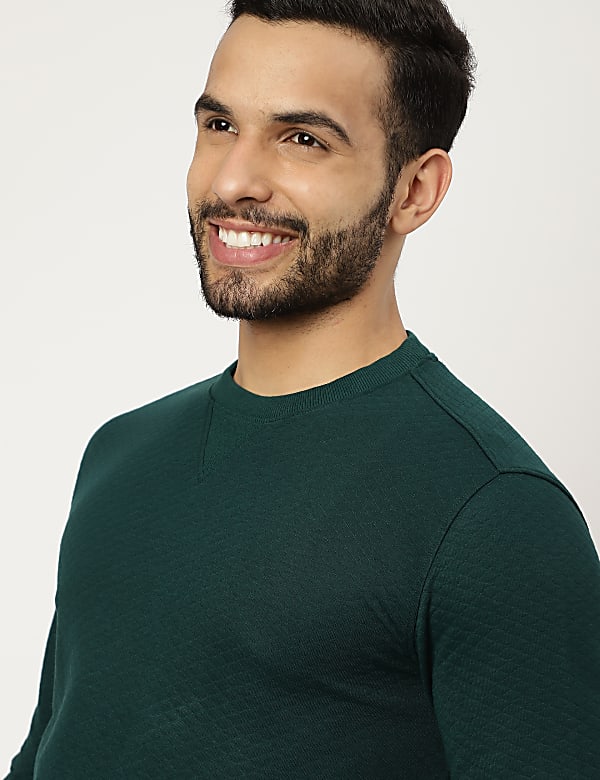 Round Neck Solid Sweatshirt