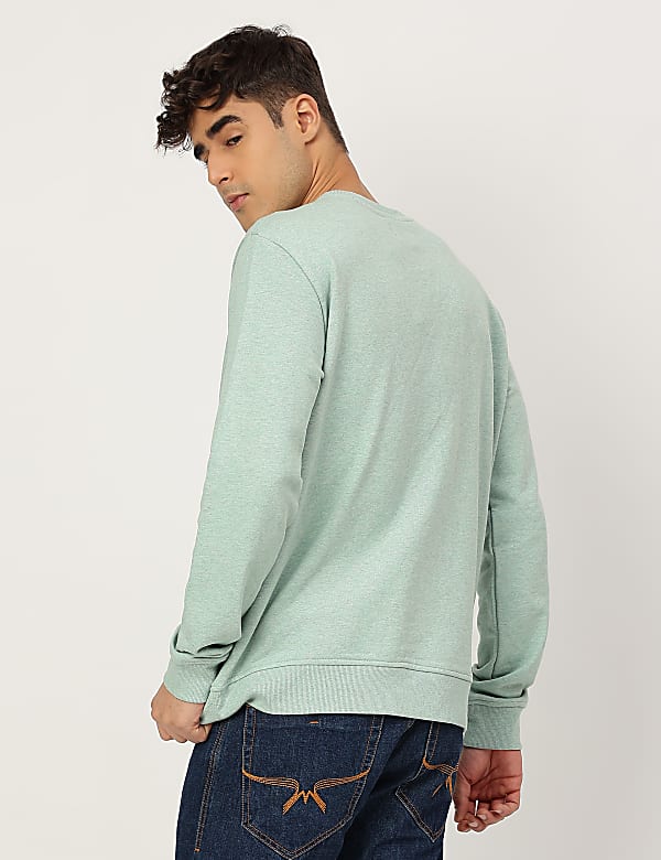 Pure Cotton Printed Crew Neck Sweatshirt