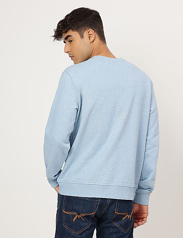 Pure Cotton Printed Crew Neck Sweatshirt