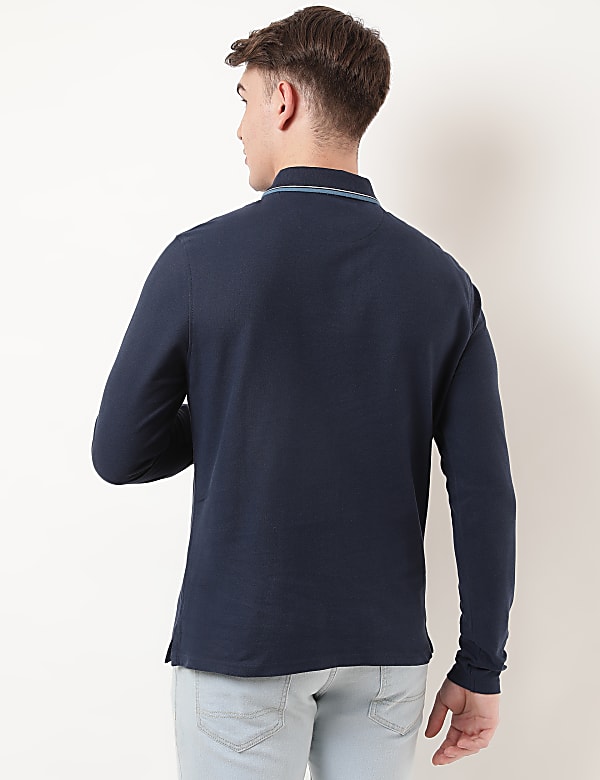 Pure Cotton Logo Polo Collar T-shirt