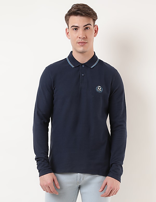 Pure Cotton Logo Polo Collar T-shirt