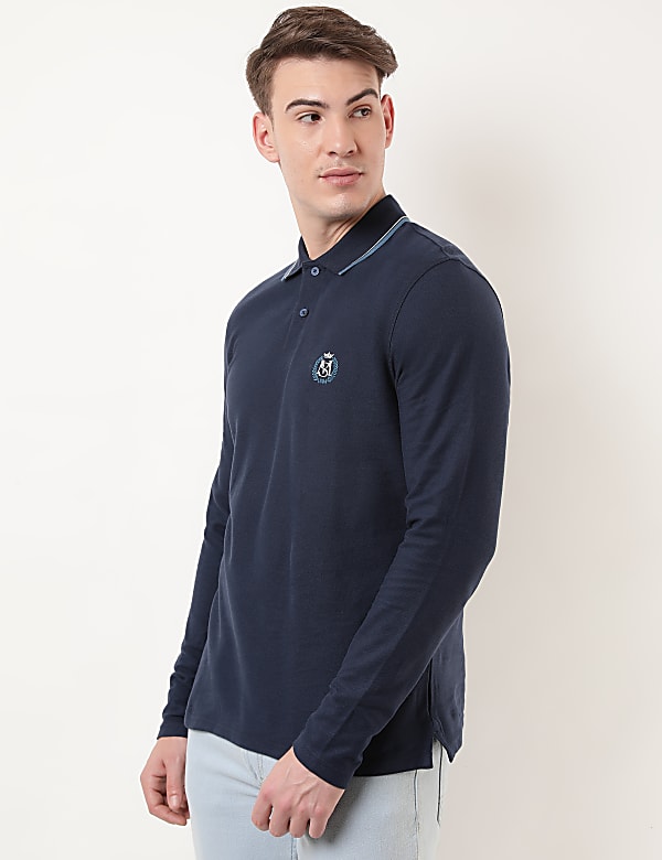 Pure Cotton Logo Polo Collar T-shirt