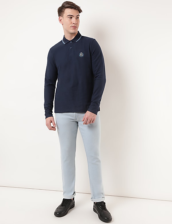 Pure Cotton Logo Polo Collar T-shirt
