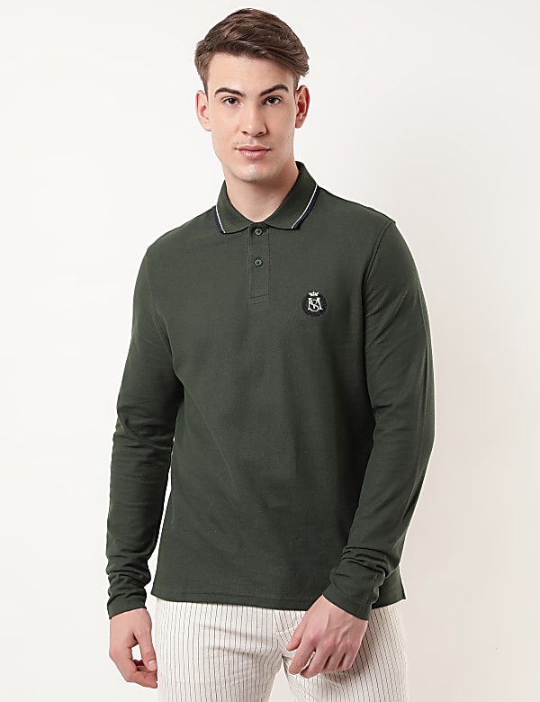 Pure Cotton Logo Polo Collar T-shirt