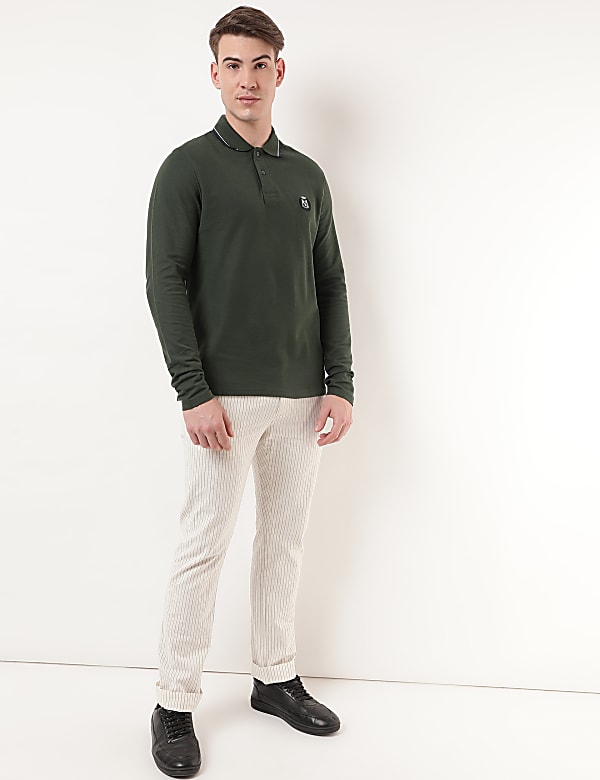 Pure Cotton Logo Polo Collar T-shirt