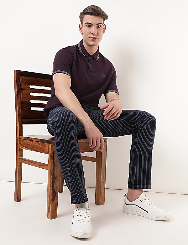 Pure Cotton Logo Polo Collar T-shirt