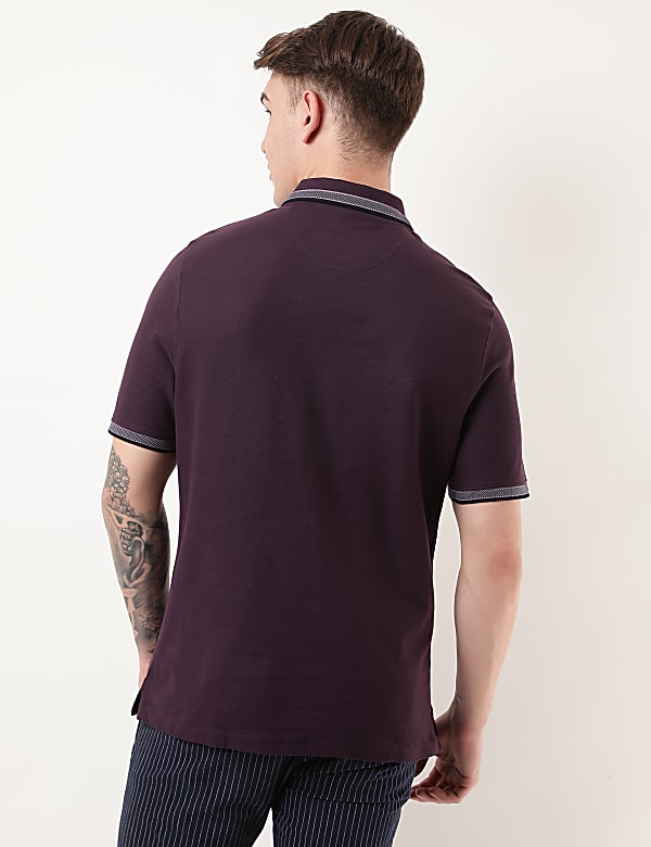 Pure Cotton Logo Polo Collar T-shirt