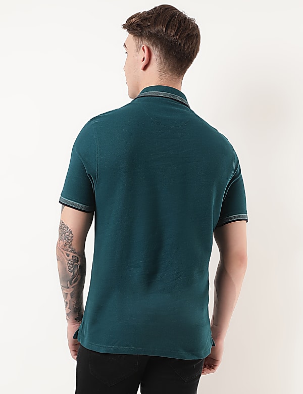 Pure Cotton Logo Polo Collar T-shirt