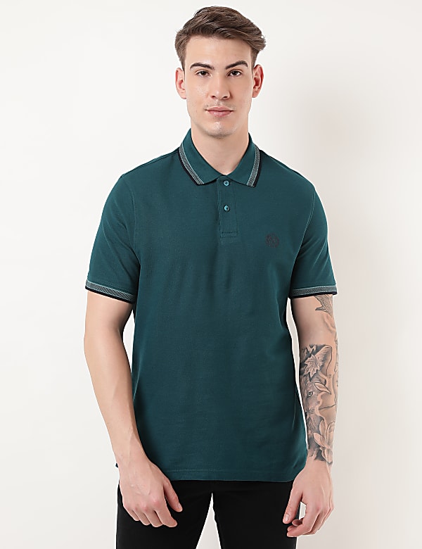 Pure Cotton Logo Polo Collar T-shirt