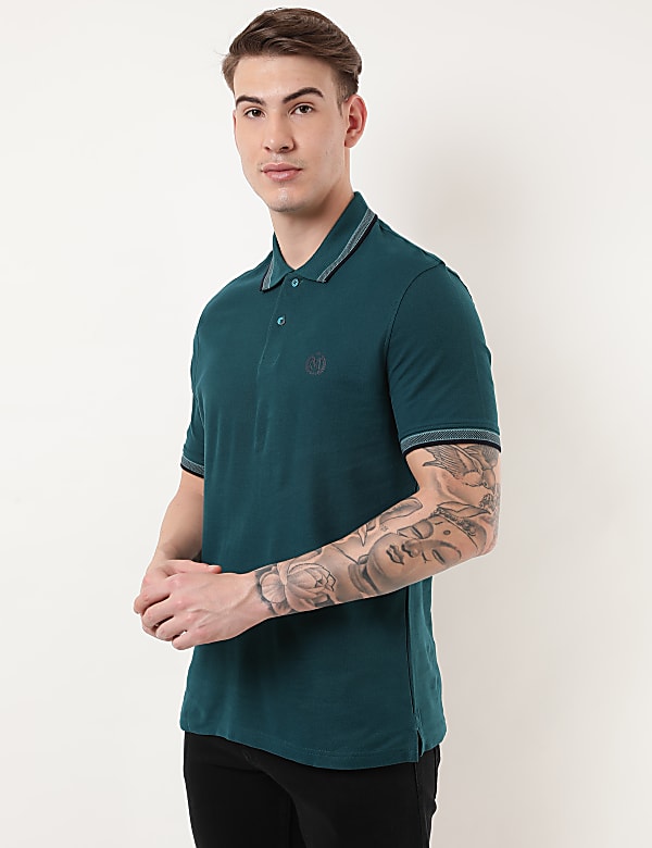 Pure Cotton Logo Polo Collar T-shirt