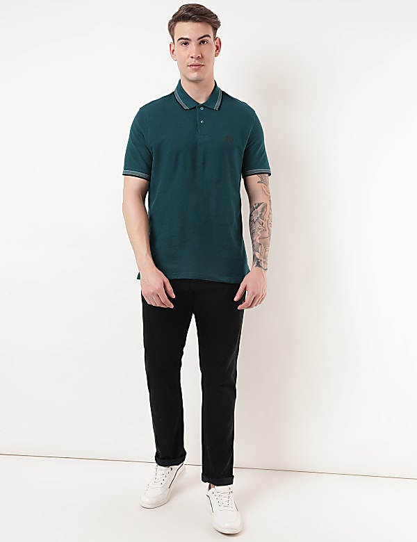 Pure Cotton Logo Polo Collar T-shirt