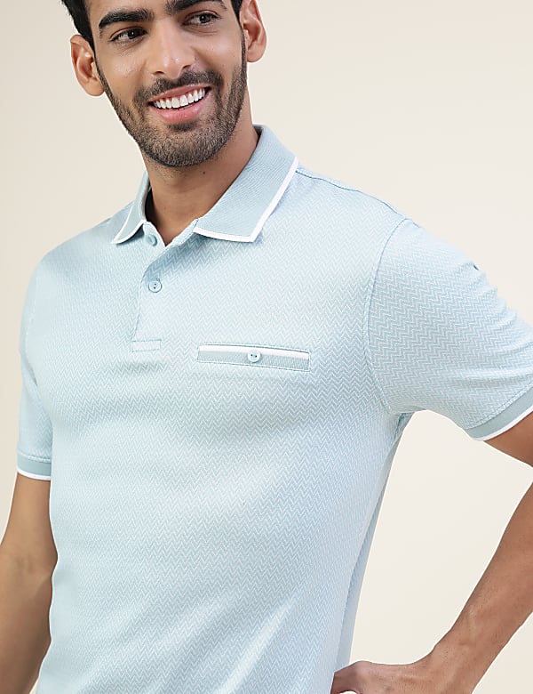 Premium Jacquard Polo With Tipping