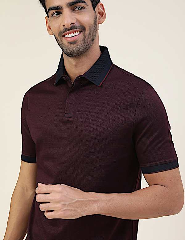 Premium Jacquard Polo With Tipping
